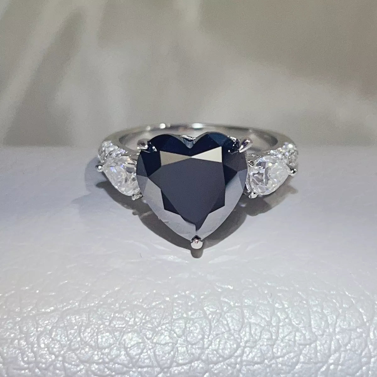 6 Carat 925 Sterling Silver Moissanite Heart Ring