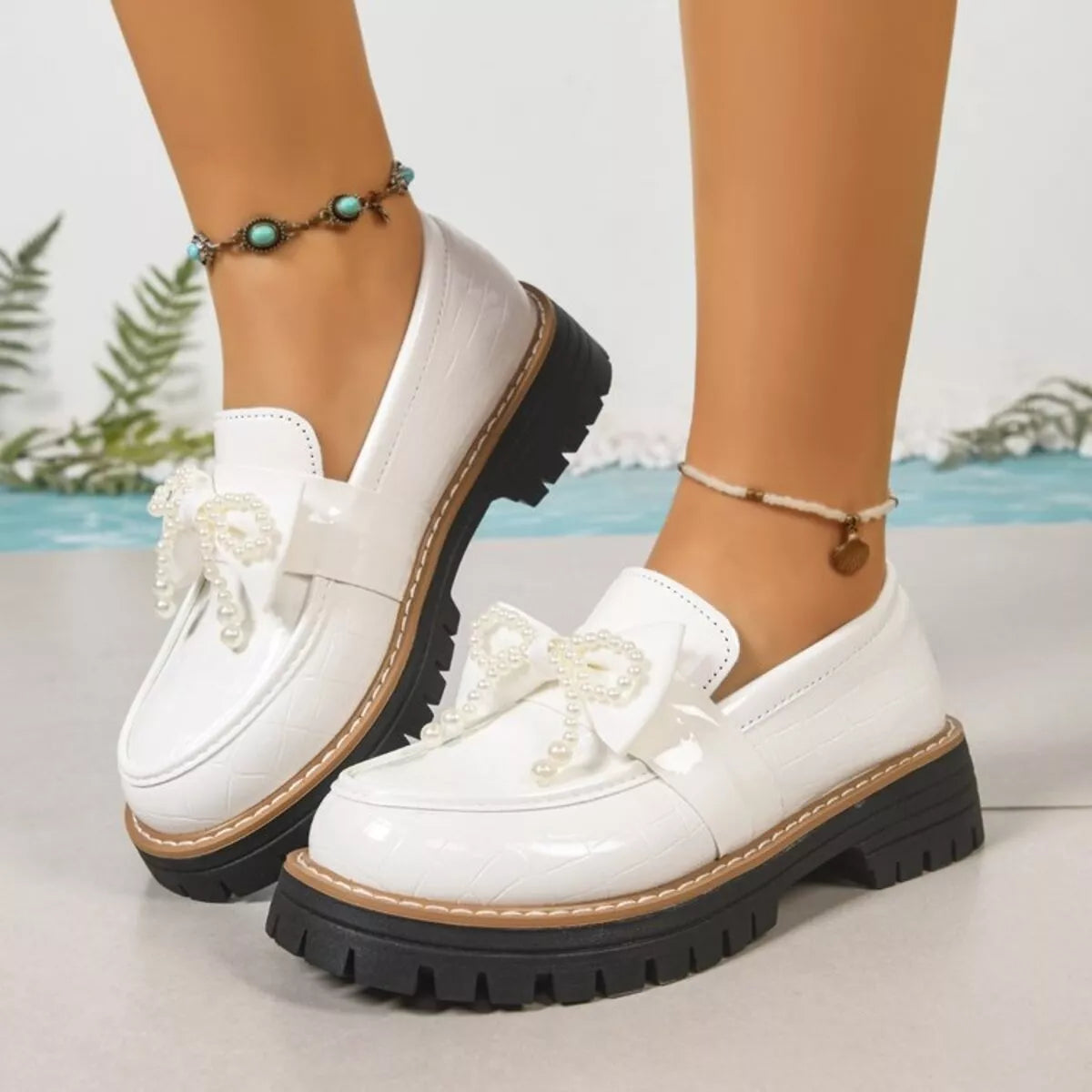 Round Toe Platform Loaferss - Lilixa.store
