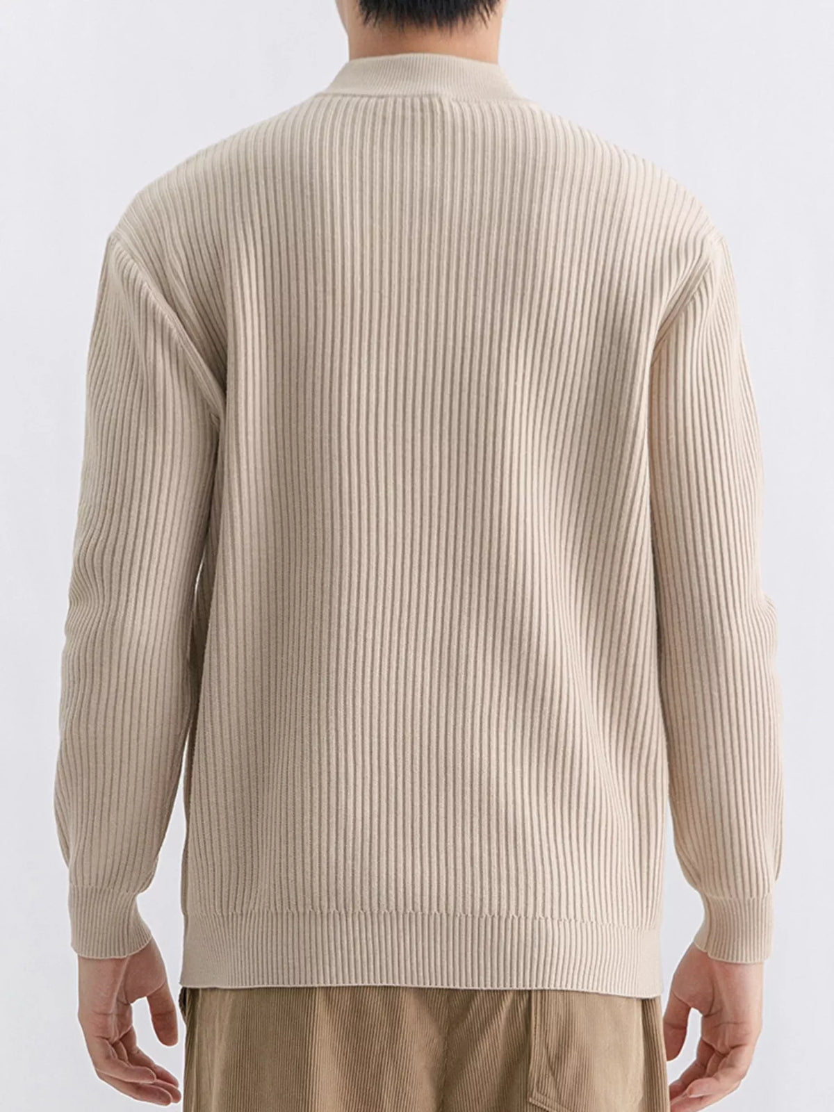 Men's Plus Size Ribbed Mock Neck Sweater - Lilixa.store