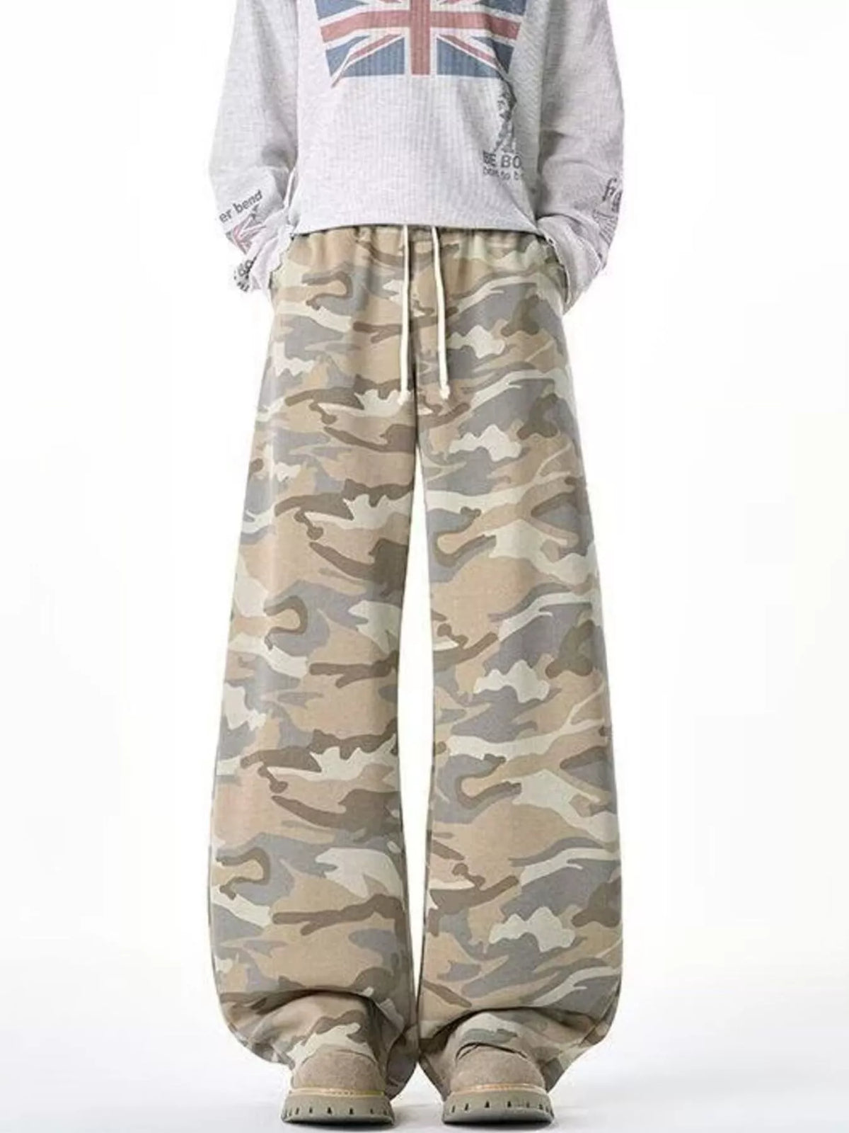 Men's Camouflage Wide-Leg Pants