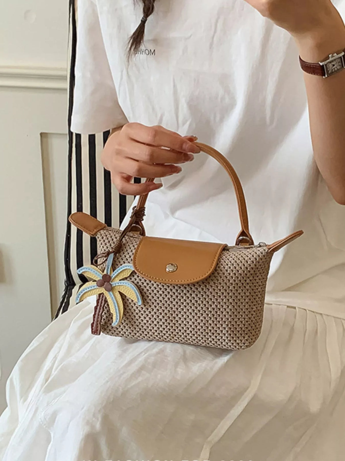 Woven Texture Crossbody Bag