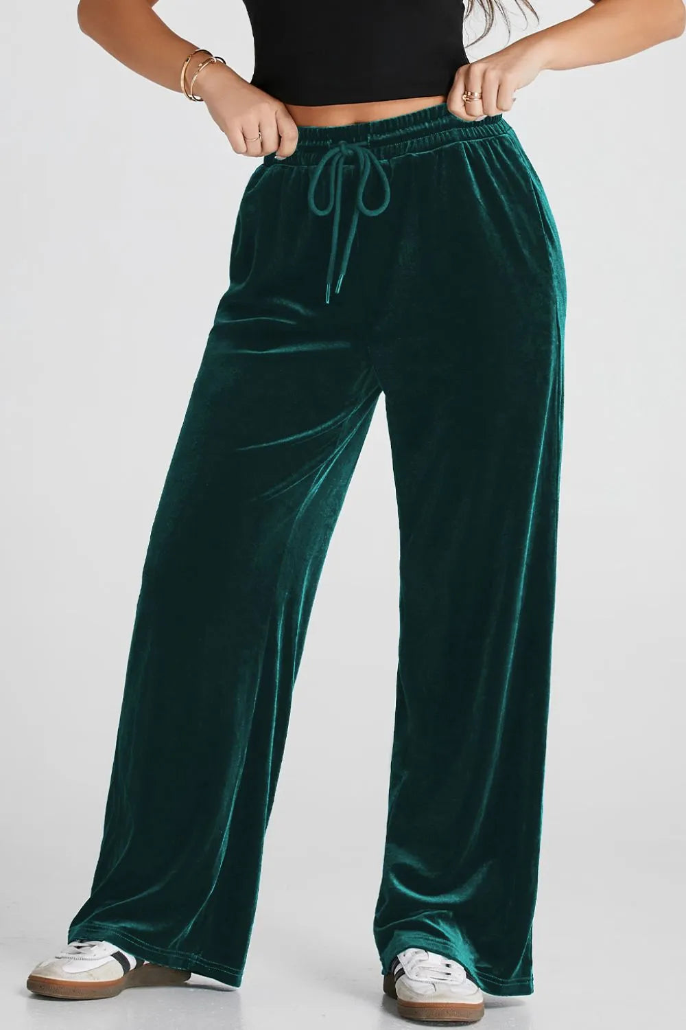 Drawstring Waist Wide Leg Active Pants - Lilixa.store