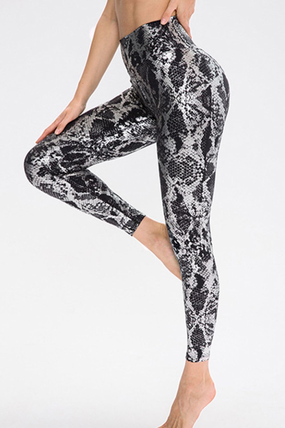 Animal Print Slim Fit Wide Waistband Long Sports Pants - Lilixa.store