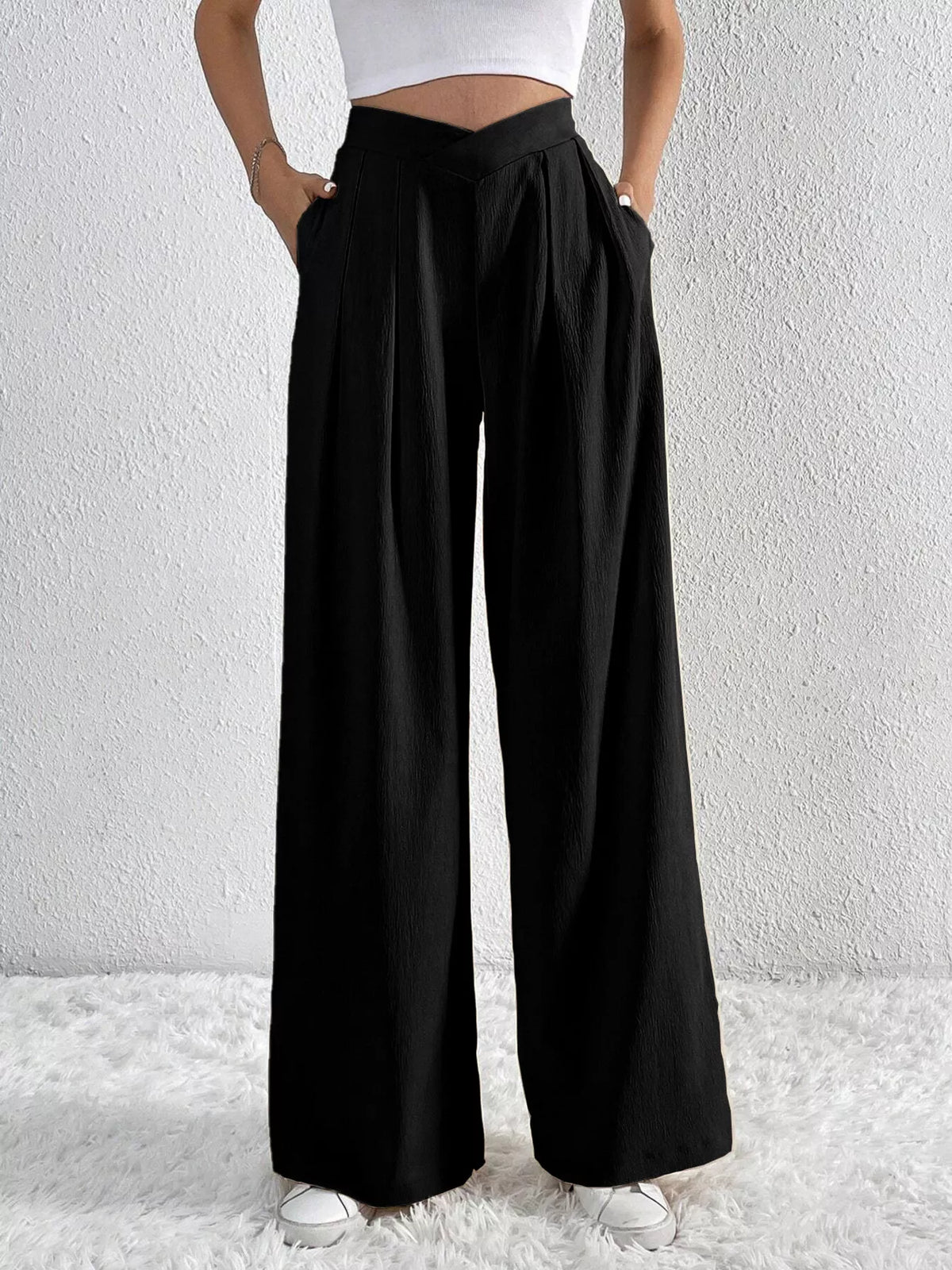 Pleated Wide Leg Pants