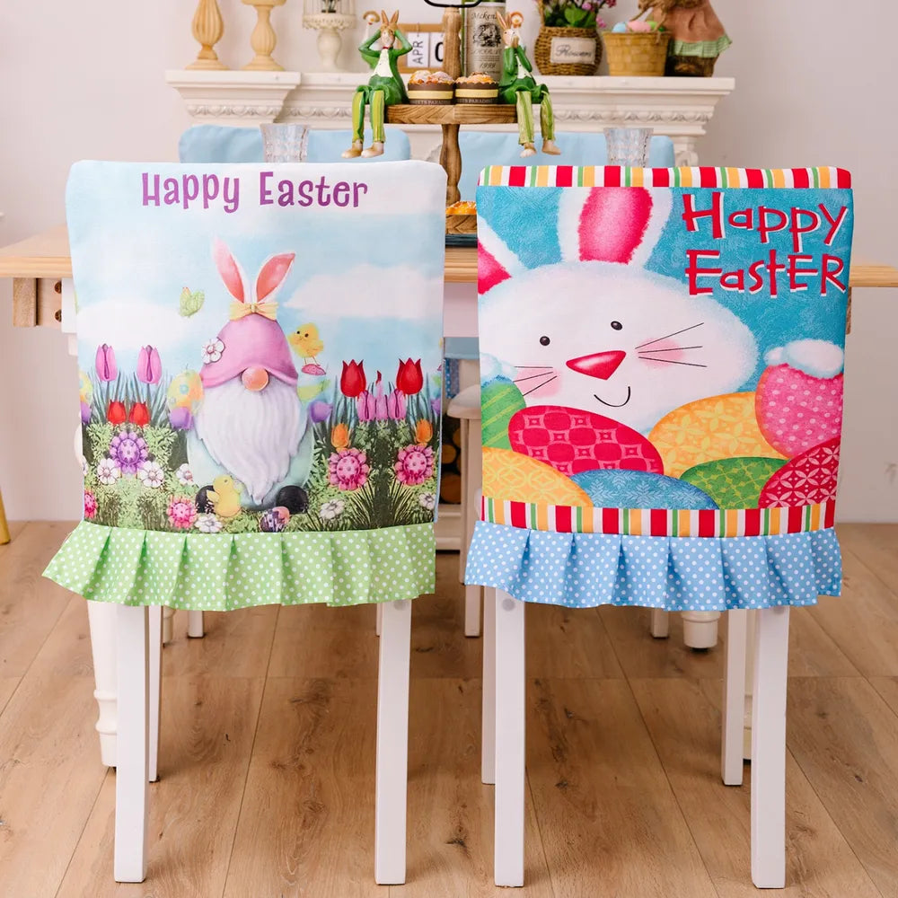 Easter Polka Dot Pleated Hem Chair Cover - Lilixa.store