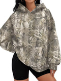 Printed Kangaroo Pocket Oversized Hoodie - Lilixa.store
