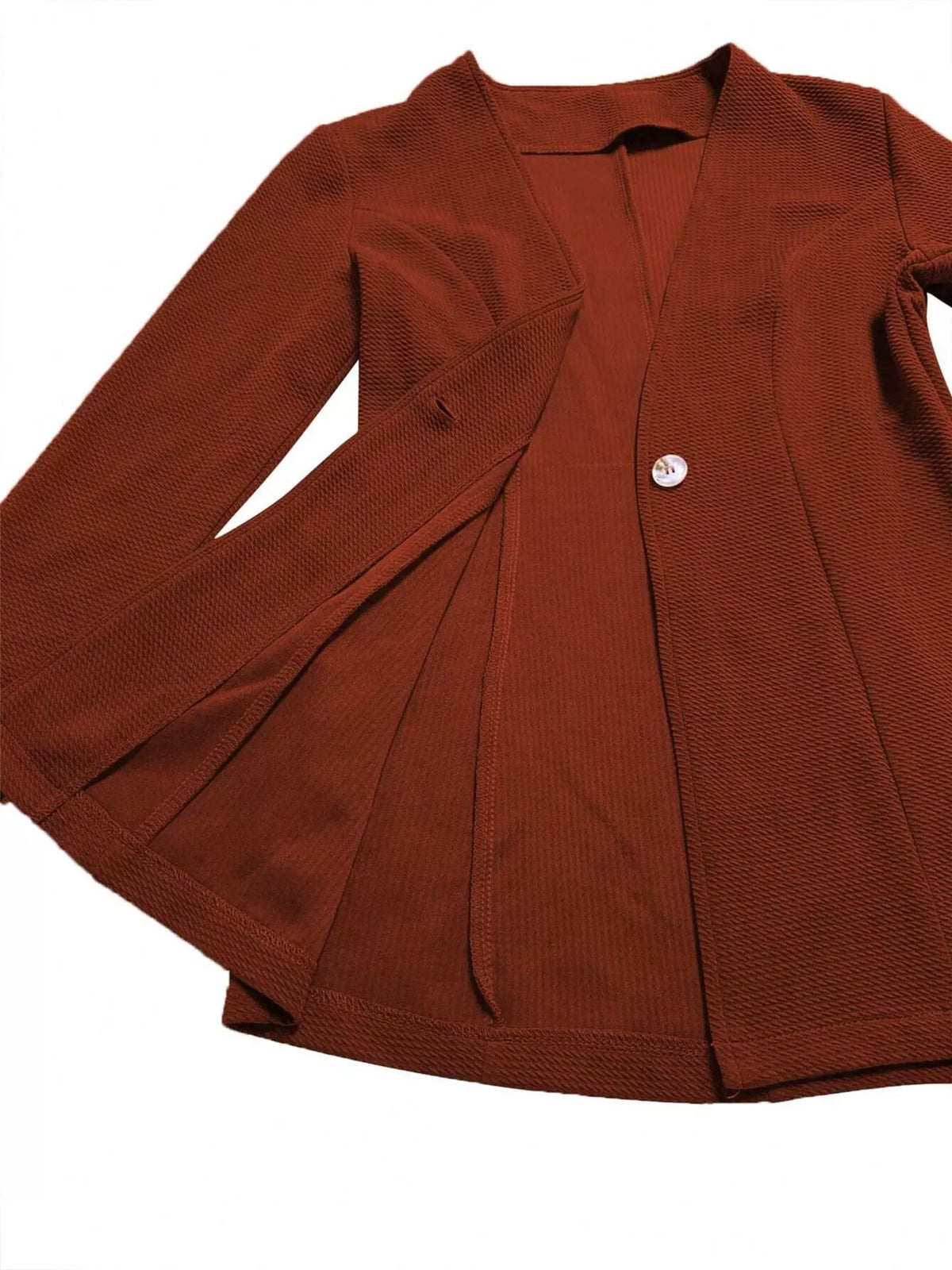 Single-Button Long Sleeve Blazer - Lilixa.store