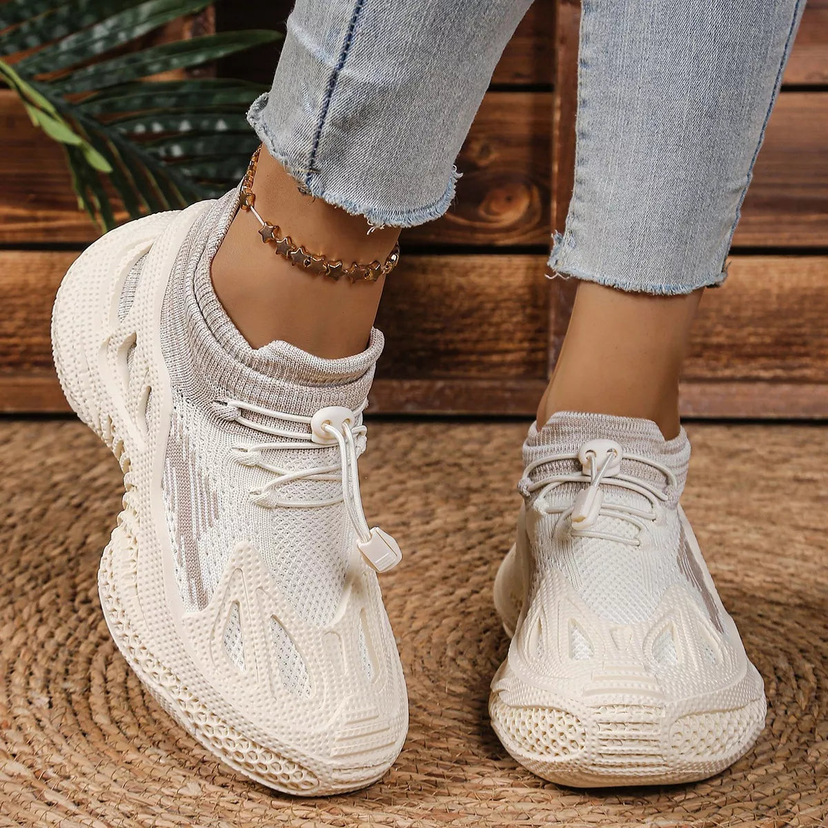 Lace Up Round Toe Sneakers - Lilixa.store