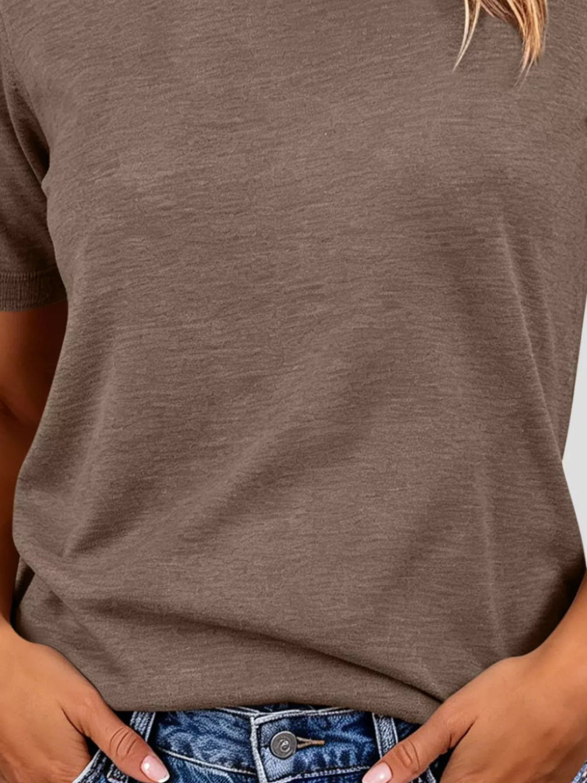 Classic Crew Neck Short Sleeve Knit Top - Lilixa.store