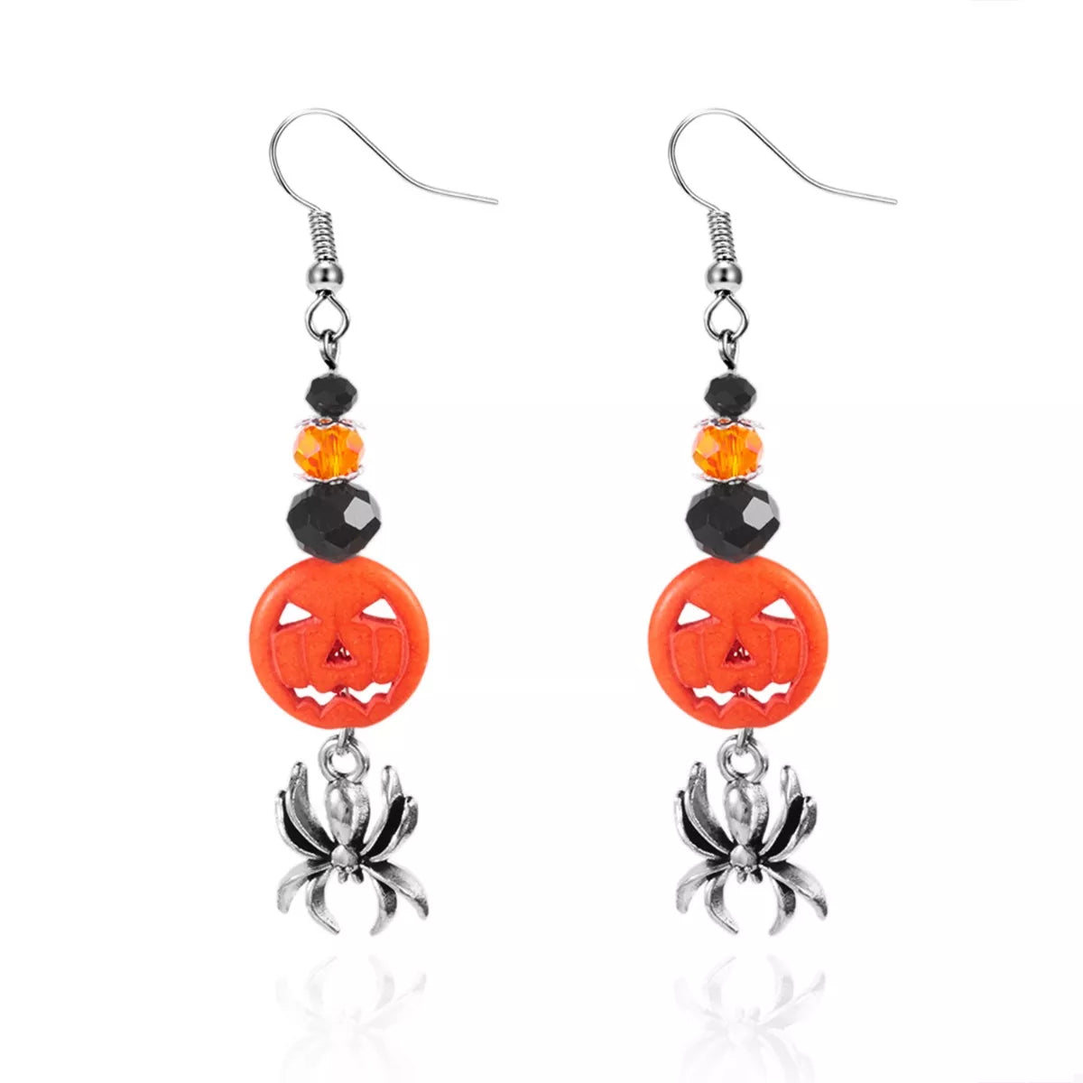 Halloween Spider Pumpkin Drop Earrings - Lilixa.store