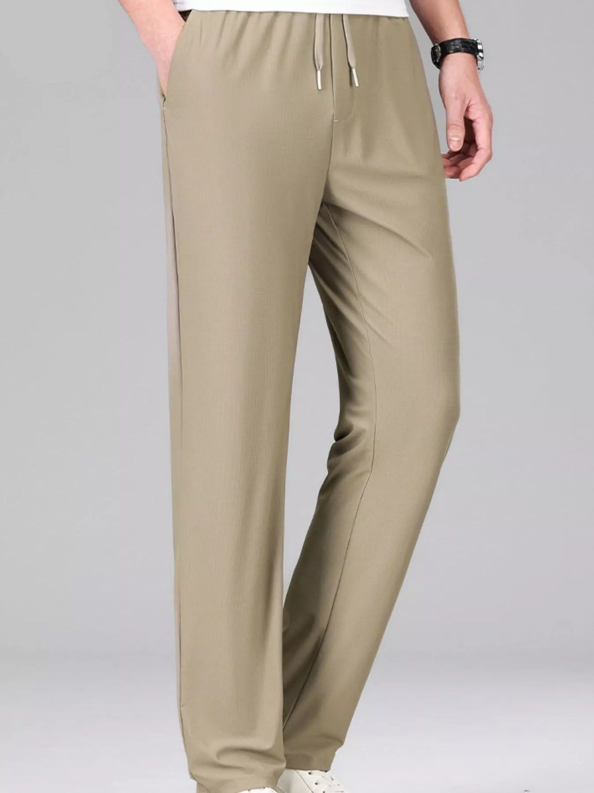 Men's Plus Size Casual Drawstring Pants, view 4