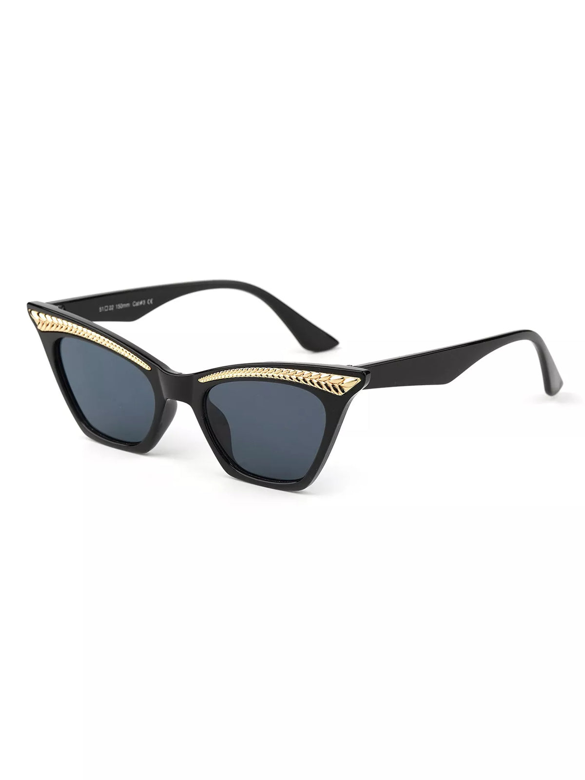 Chic Cat-Eye Sunglasses with Embellished Temple - Lilixa.store