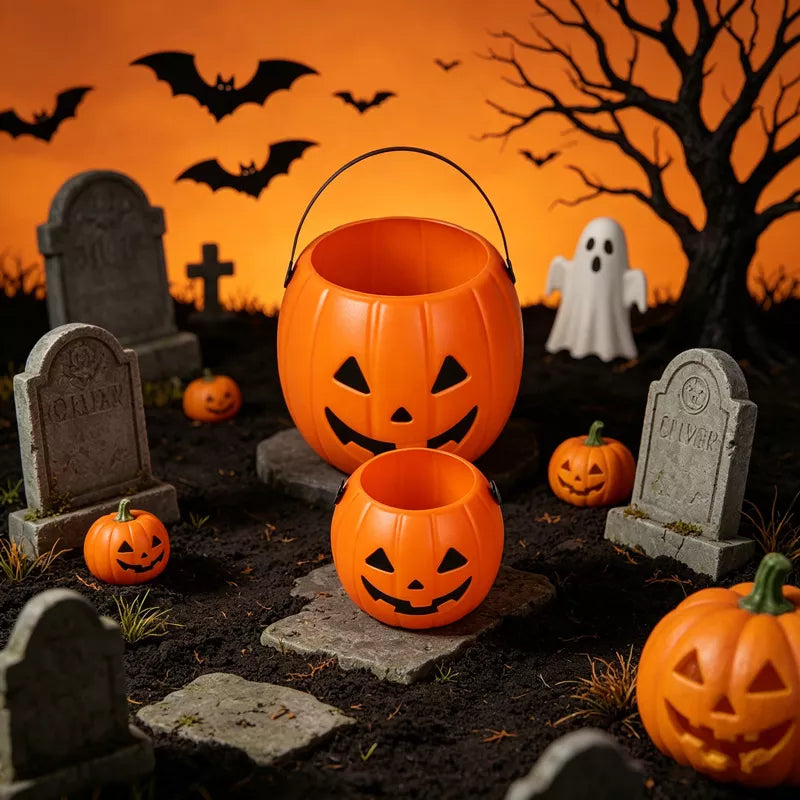 Halloween Decorative Pumpkin Bucket with Handle Set - Lilixa.store