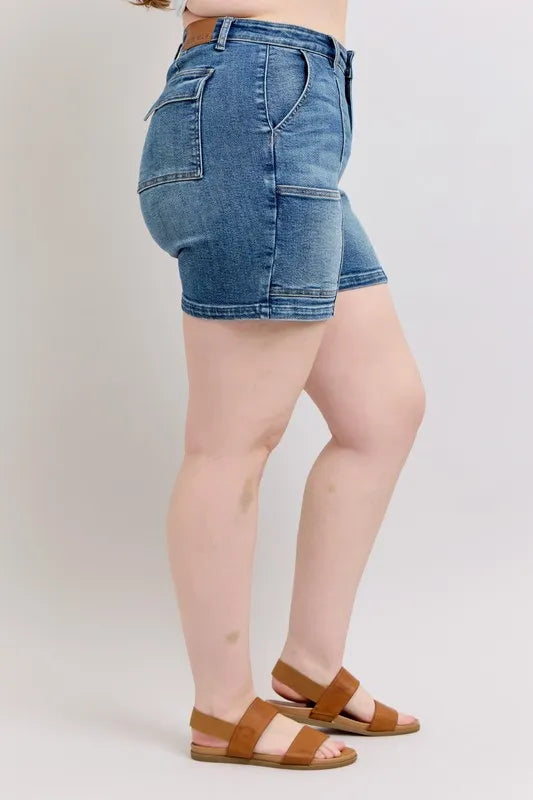 Judy Blue Full Size High Rise Denim Shorts Plus Size - Lilixa.store
