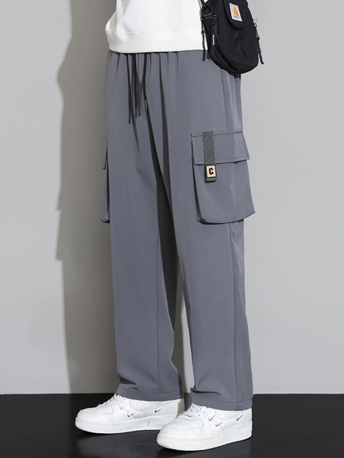 Men's Plus Size Wide Leg Cargo Pants, view 2