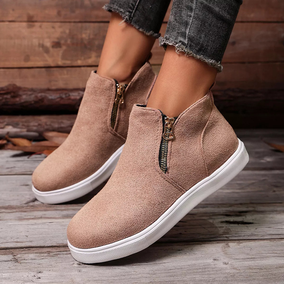 Round Toe Ankle Boots - Lilixa.store
