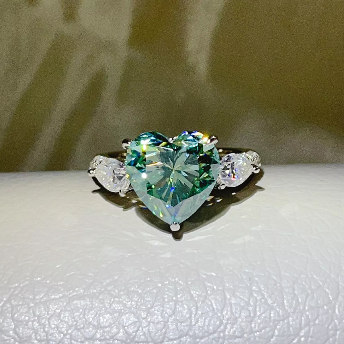 6 Carat 925 Sterling Silver Moissanite Heart Ring