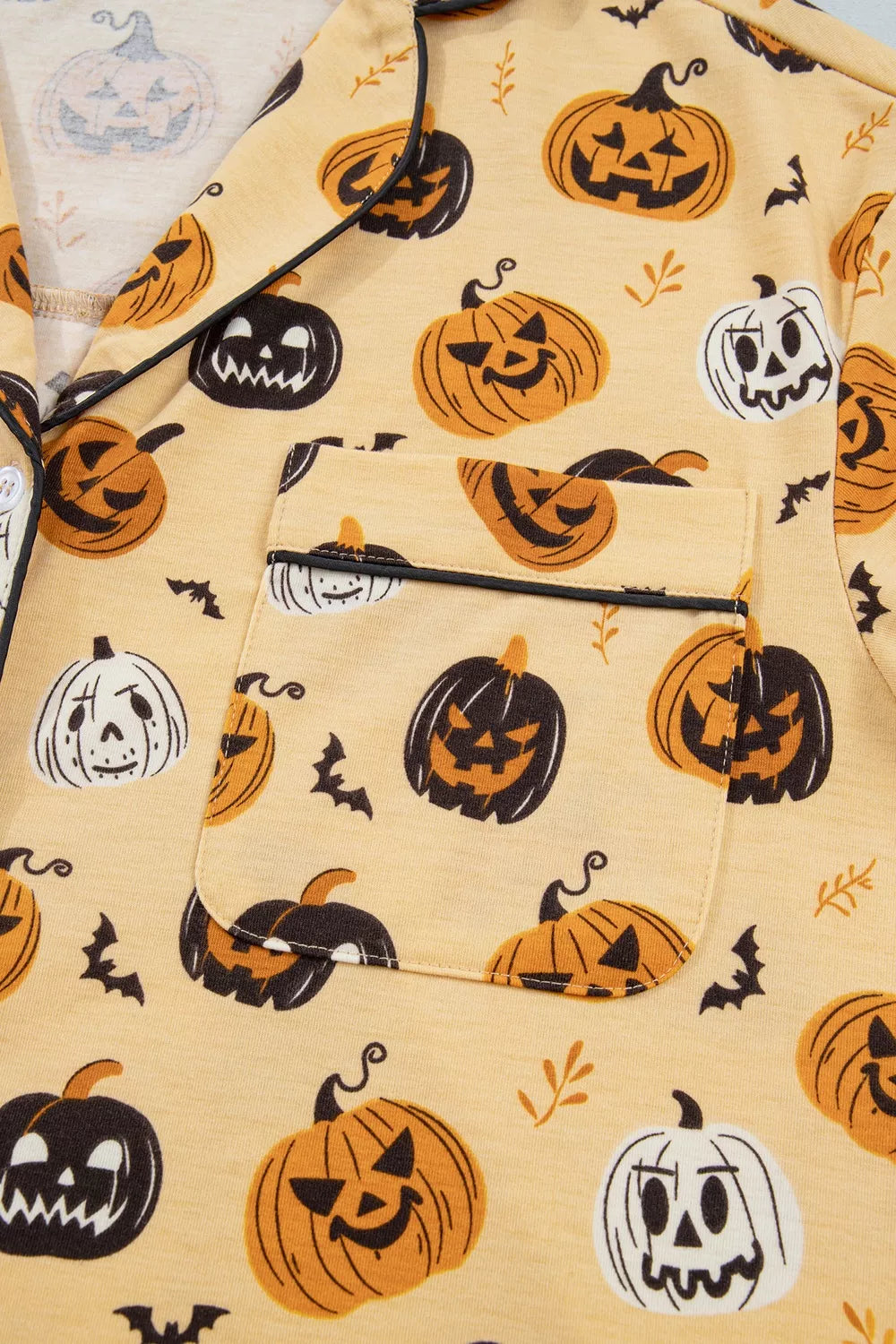 Halloween Pumpkin Print Long Sleeve Two Piece Lounge Set - Lilixa.store