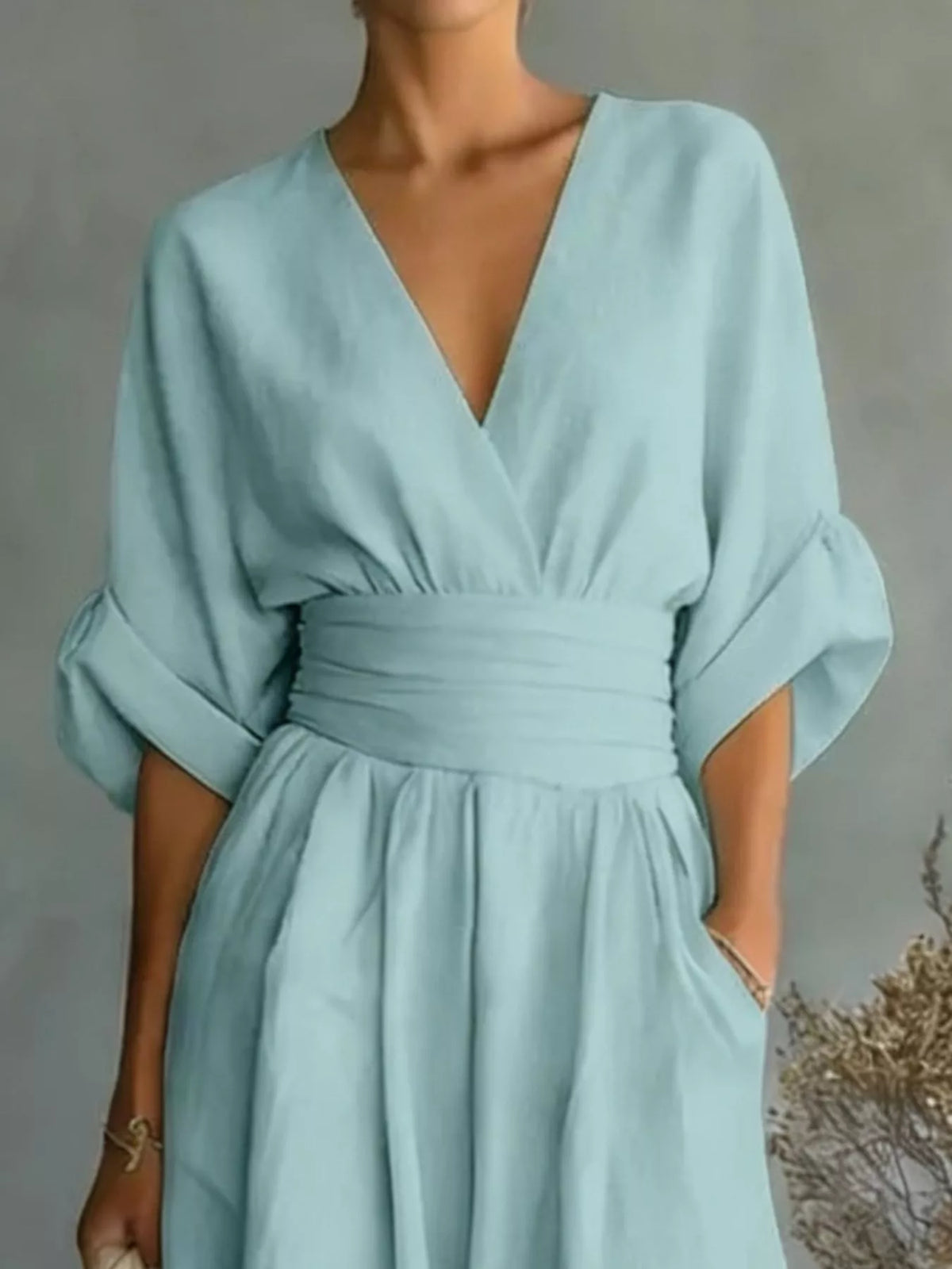 Full Size Half Sleeve Wide-Leg Jumpsuit Plus Size - Lilixa.store