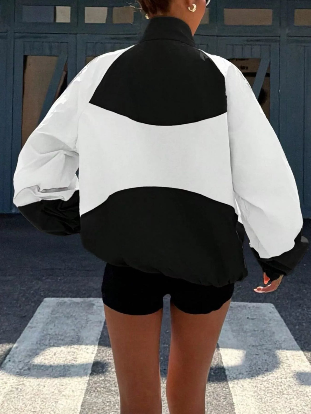 Color Block Zip-Up Jacket