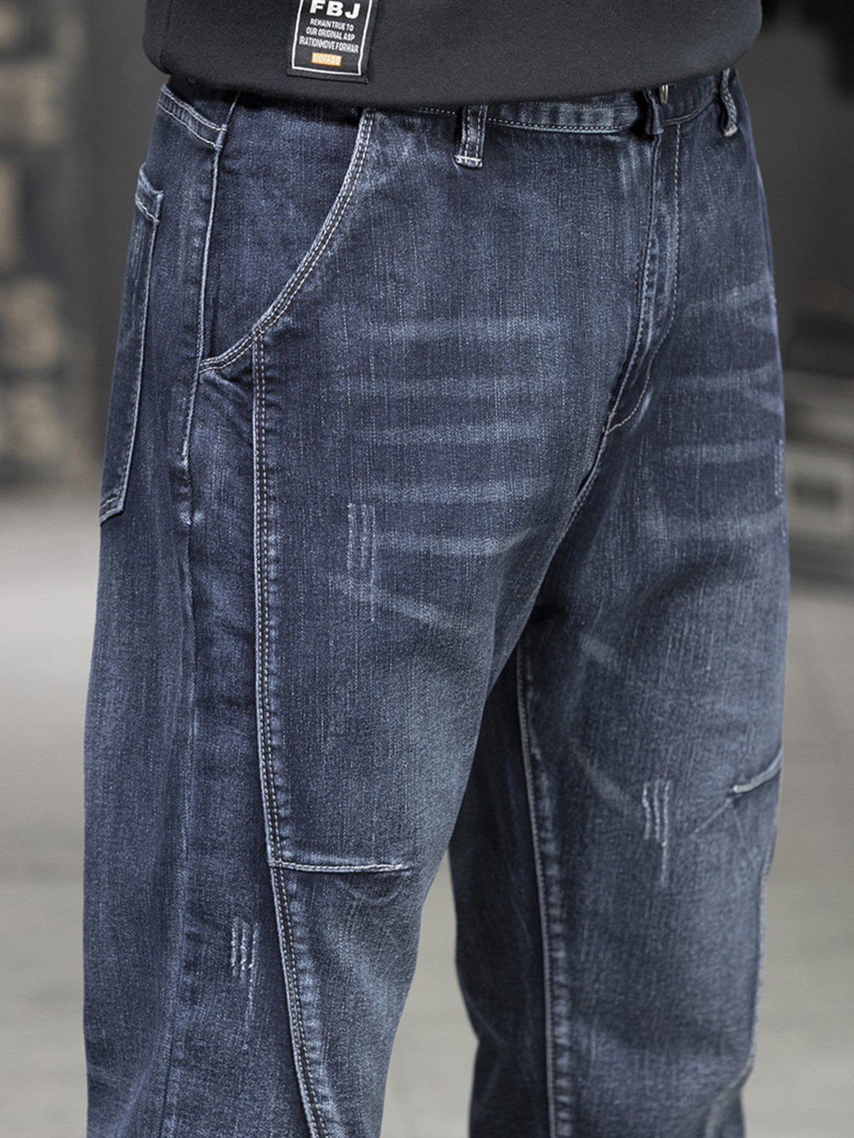 Men's Washed High-Stretch Jeans - Lilixa.store