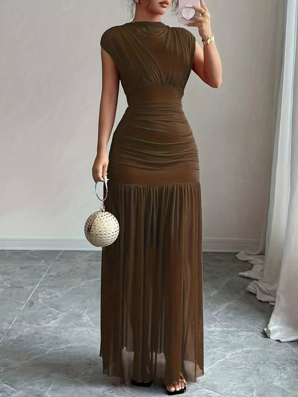 Ruched Bodycon Maxi Dress - Lilixa.store