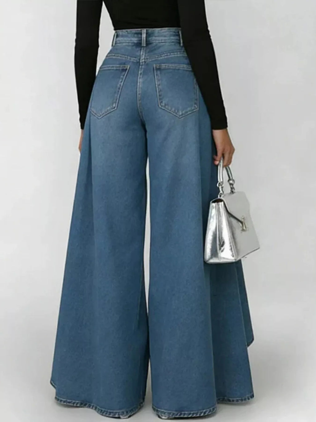 Full Size High-Waisted Wide-Leg Jeans Plus Size - Lilixa.store