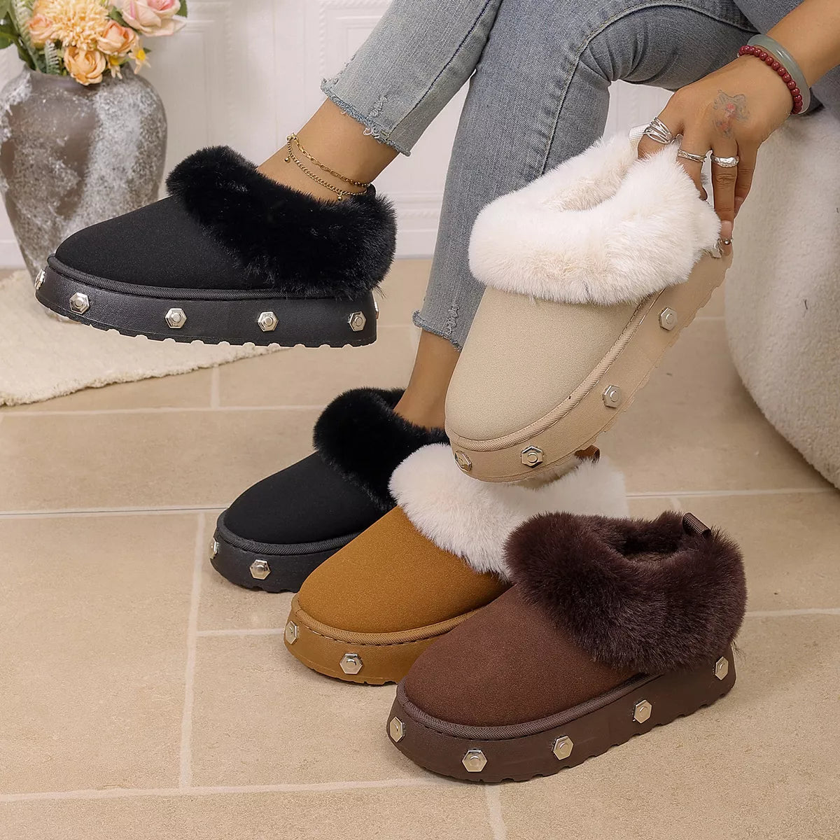 Round Toe Platform Boots - Lilixa.store