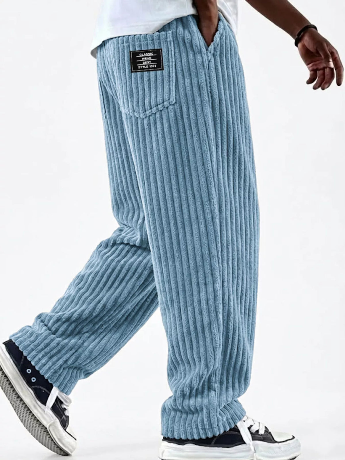 Men's Full Size Casual Corduroy Wide-Leg Pants Plus Size