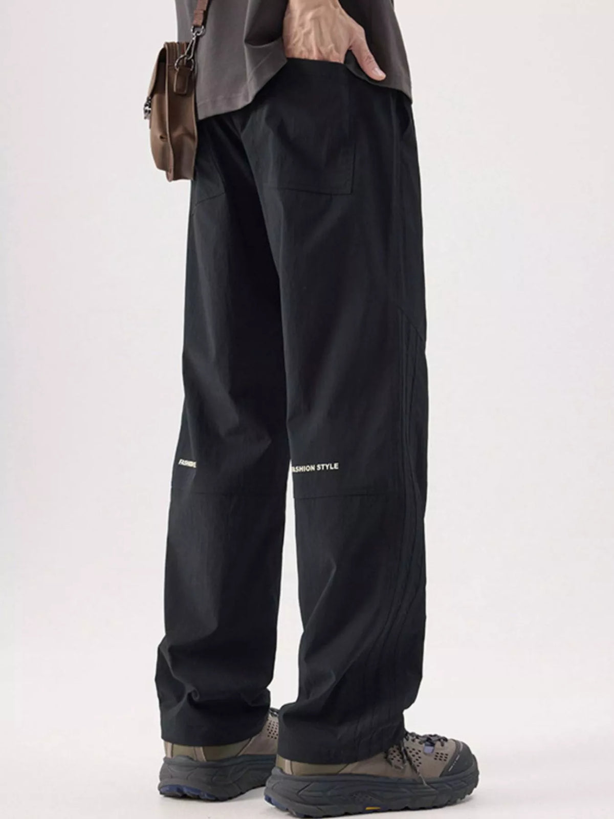 Men's Plus Size Wide Leg Pants in Black