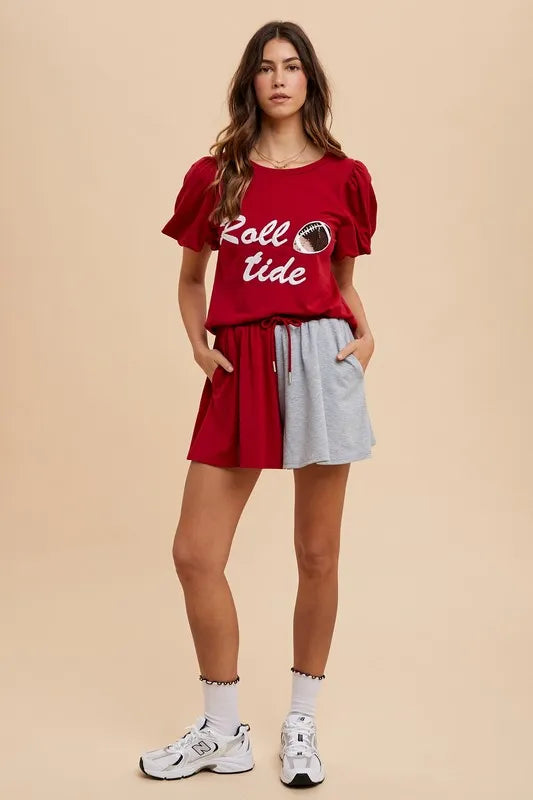 Annie Wear Color Block French Terry Flare Shorts - Lilixa.store