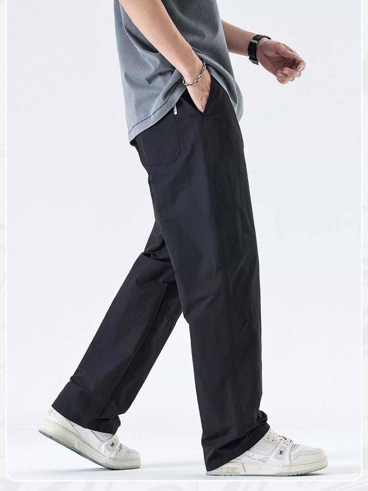 Men's Full Size Wide Leg Pants Plus Size, view 4