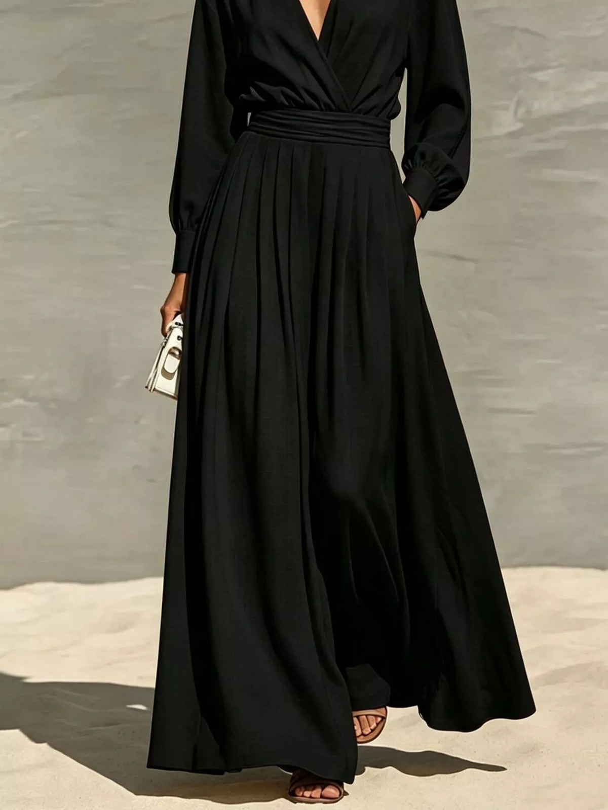 Long Sleeve Wide-Leg Jumpsuit