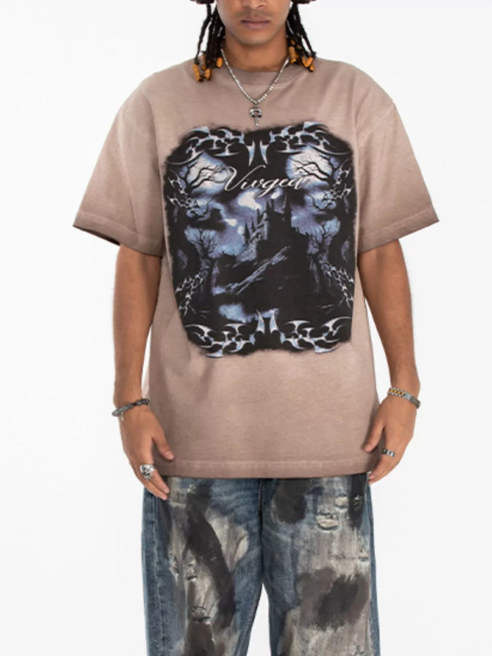 Men's Vintage Washed Graphic Oversized T-Shirt - Lilixa.store