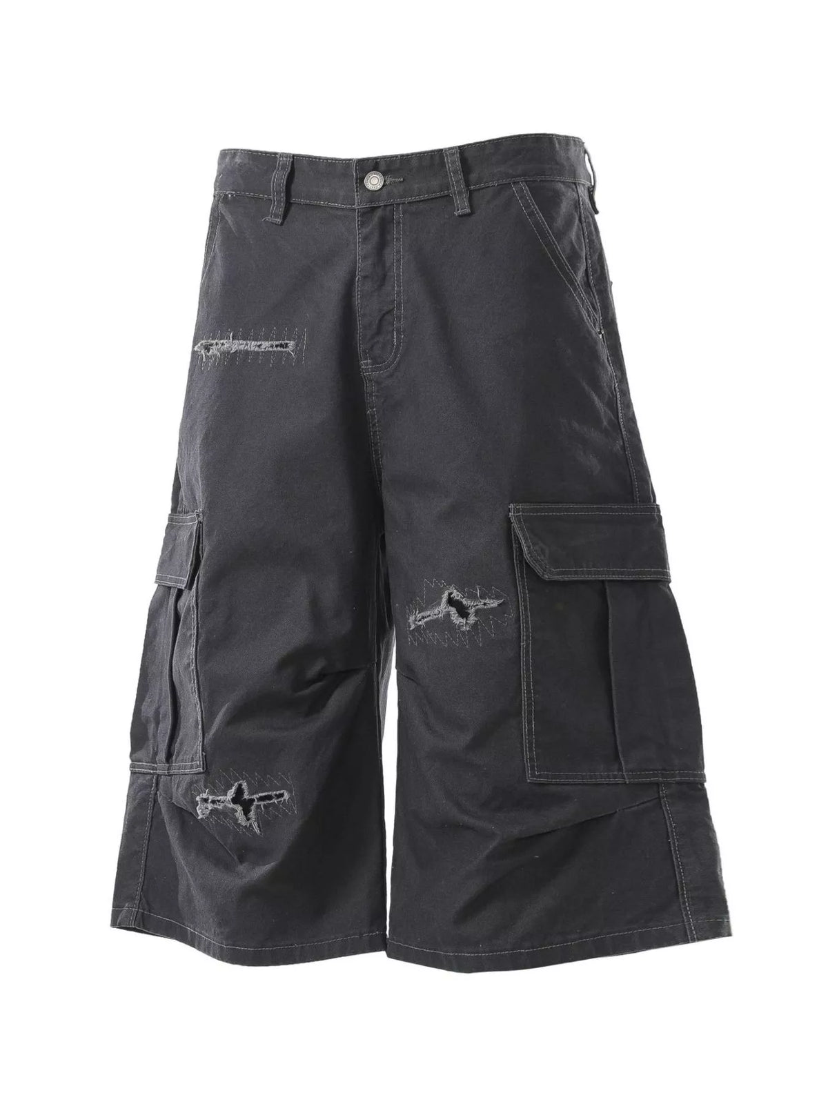 Men's Distressed Cargo Capris - Lilixa.store