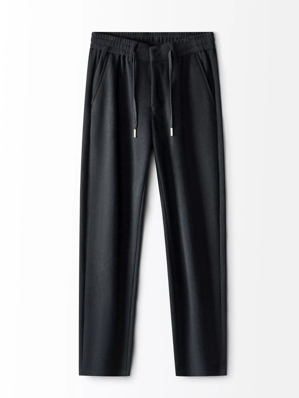 Men's Plus Size Drawstring Casual Pants in Black