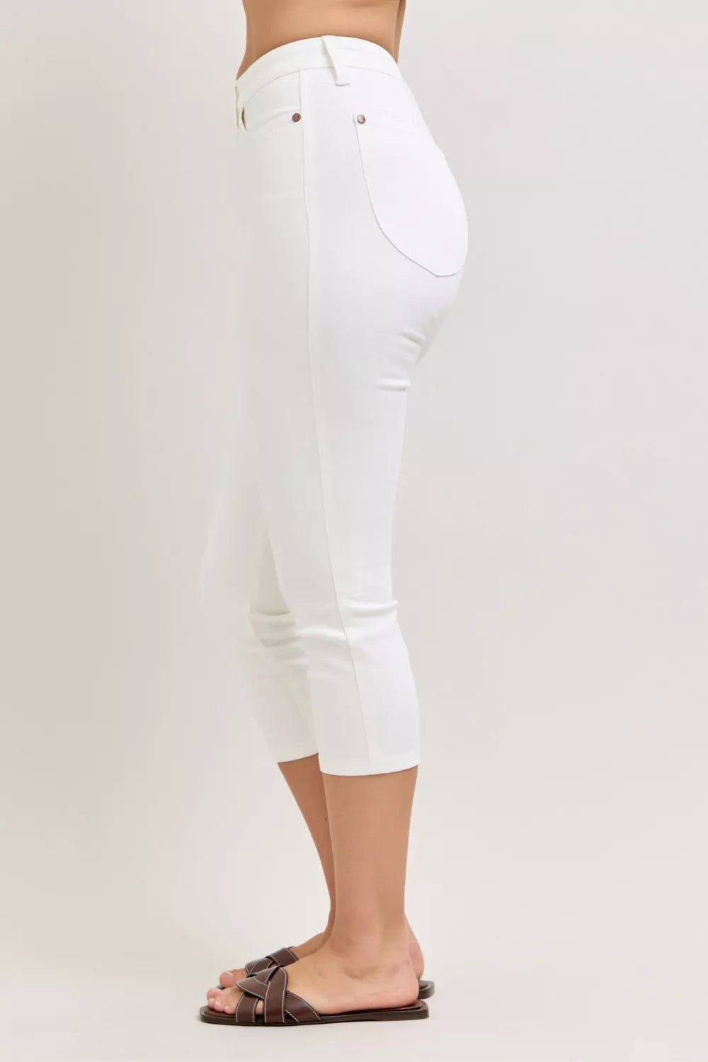 Judy Blue High Waist Extended Waistband Capri Pants with Spade Pockets - Lilixa.store