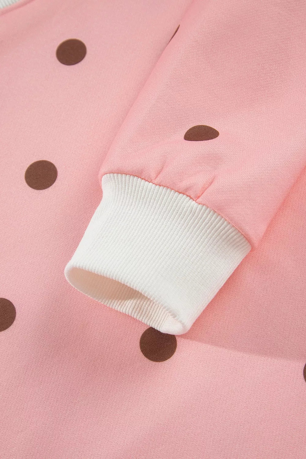 Polka Dot Long Sleeve Sweatshirt and Shorts Lounge Set - Lilixa.store