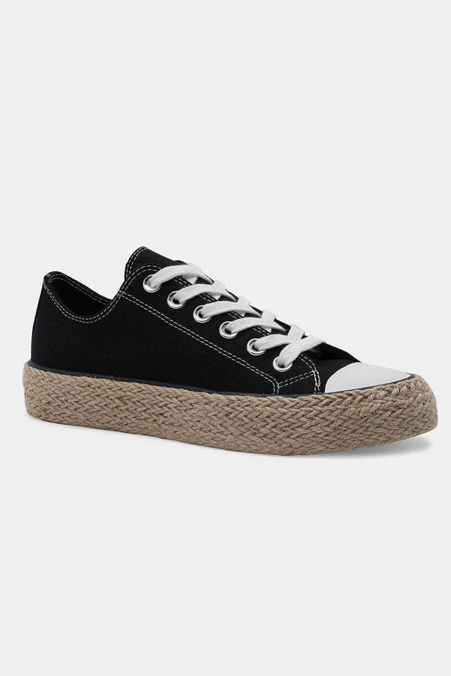 Beast Fashion Lace Up Woven Espadrille Sole Sneakers - Lilixa.store
