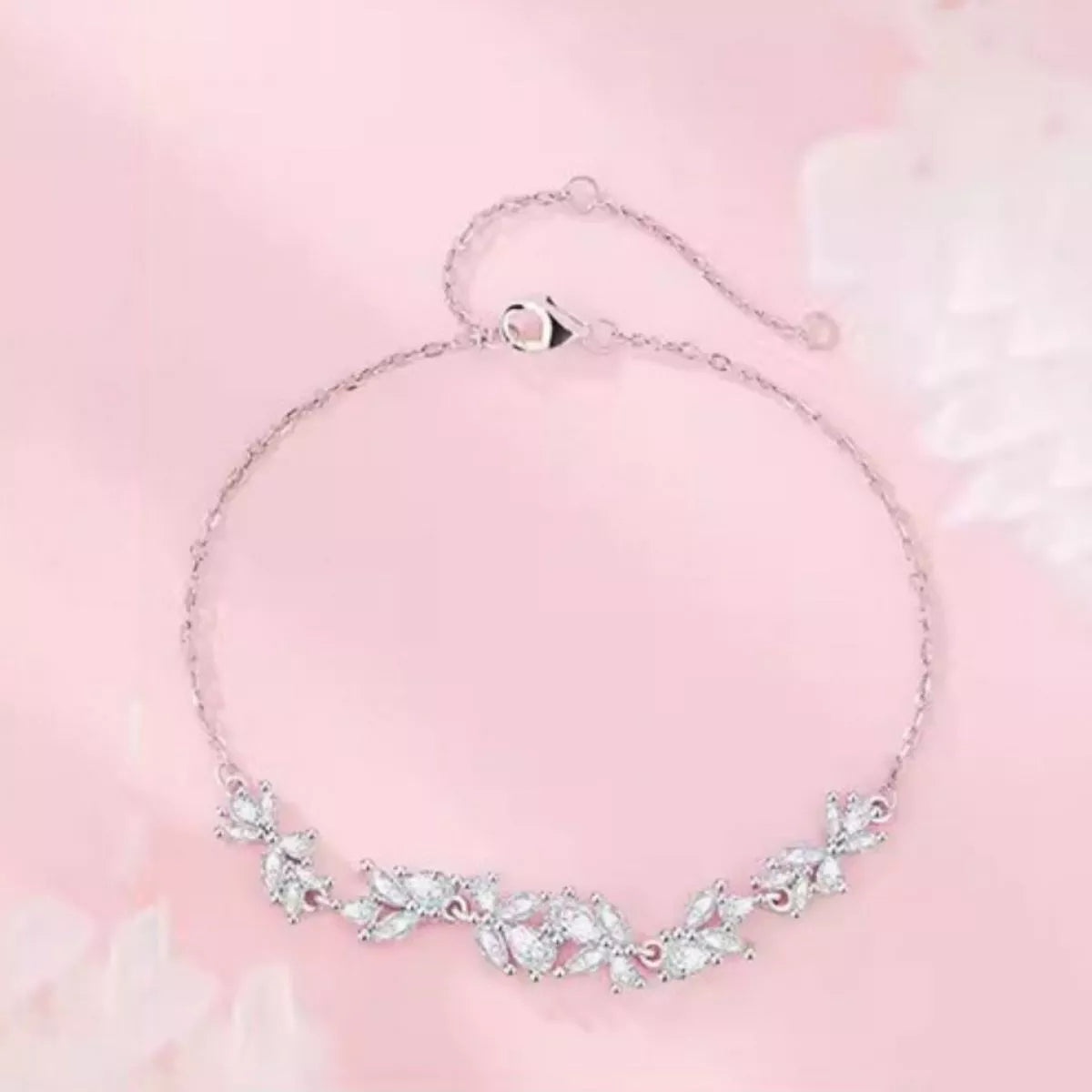 925 Sterling Silver Zircon Wisteria Bracelet, view 5