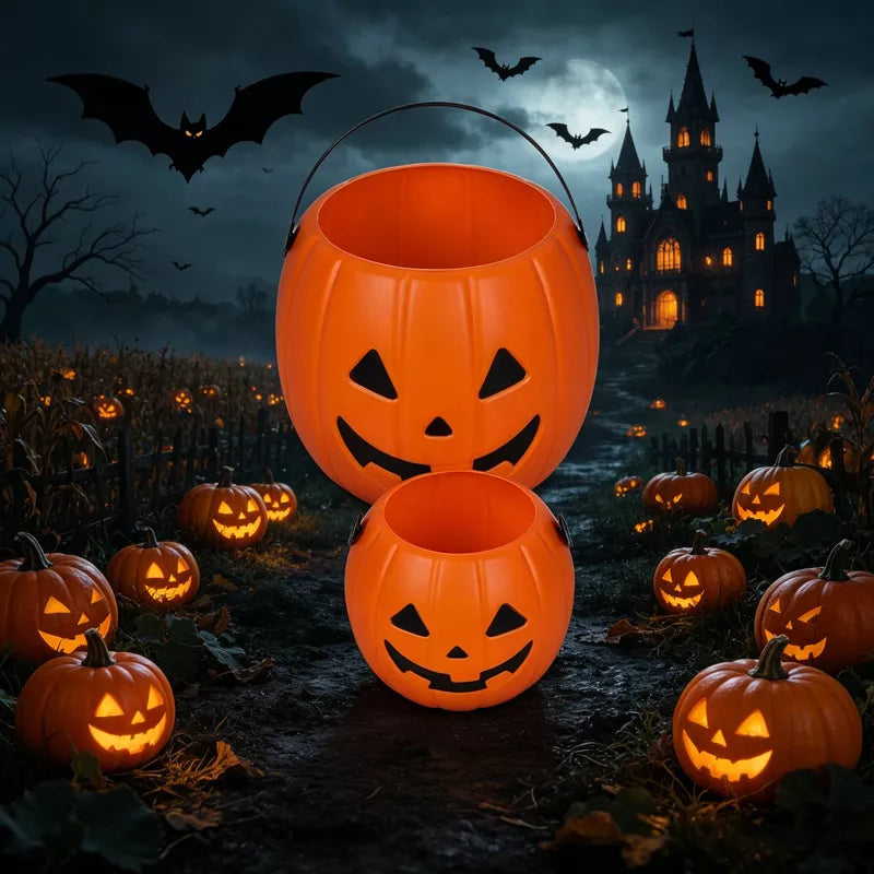 Halloween Decorative Pumpkin Bucket with Handle Set - Lilixa.store