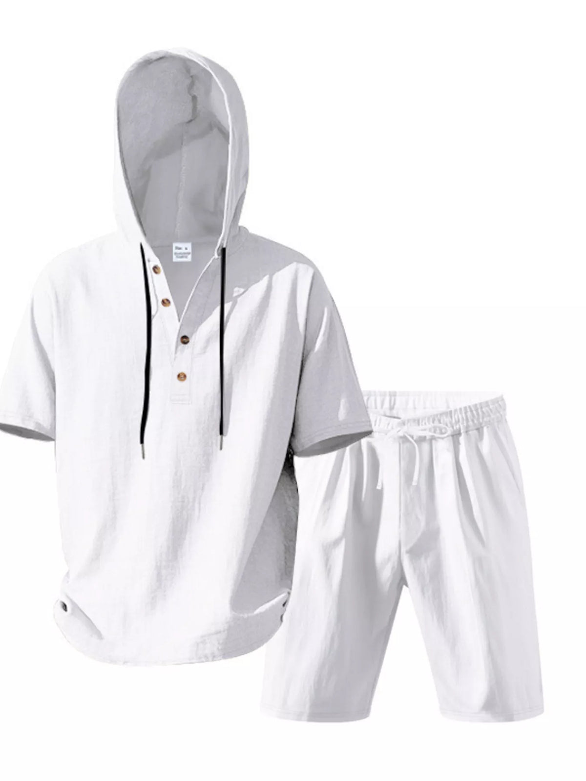 Men's Full Size Casual Short Sleeve Hooded Top & Shorts Set Plus Size - Lilixa.store