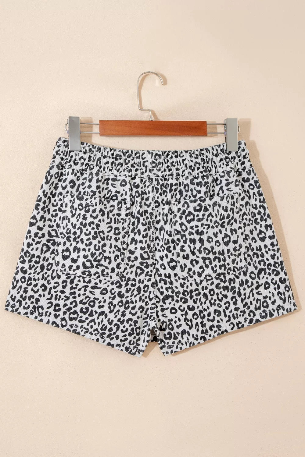 Leopard Print Tassel Drawstring Casual Denim Skort - Lilixa.store