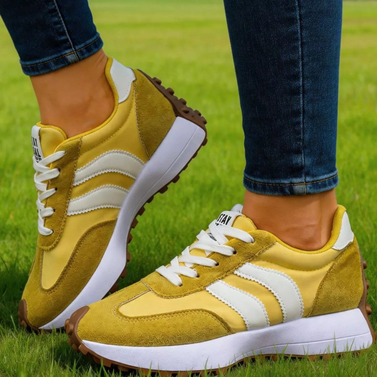 Lace Up Round Toe Sneakers - Lilixa.store