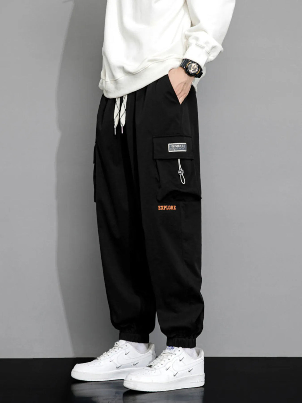 Men's Plus Size Loose Fit Joggers, view 3