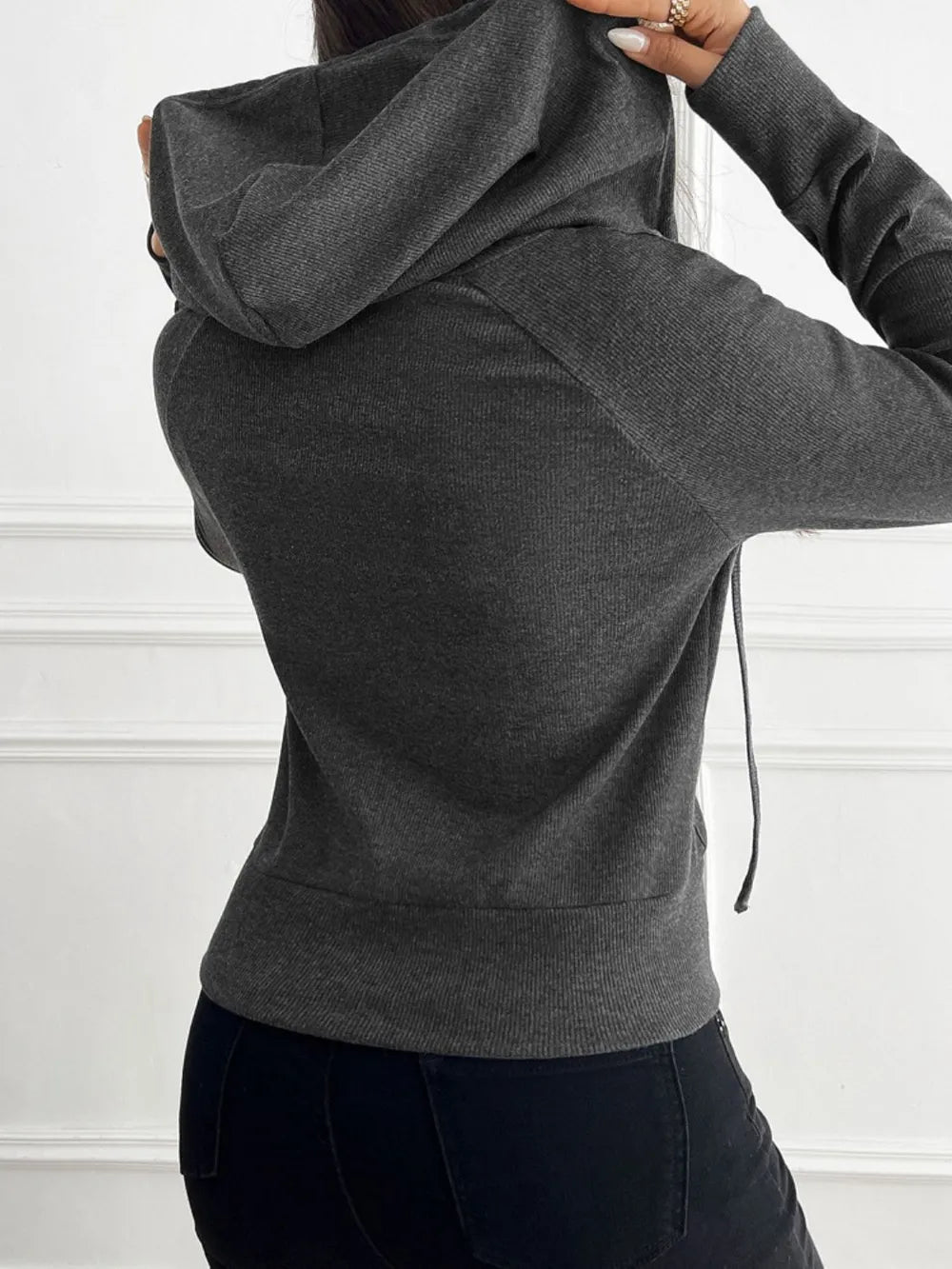 Devine Zip Up Long Sleeve Hooded Outerwear - Lilixa.store