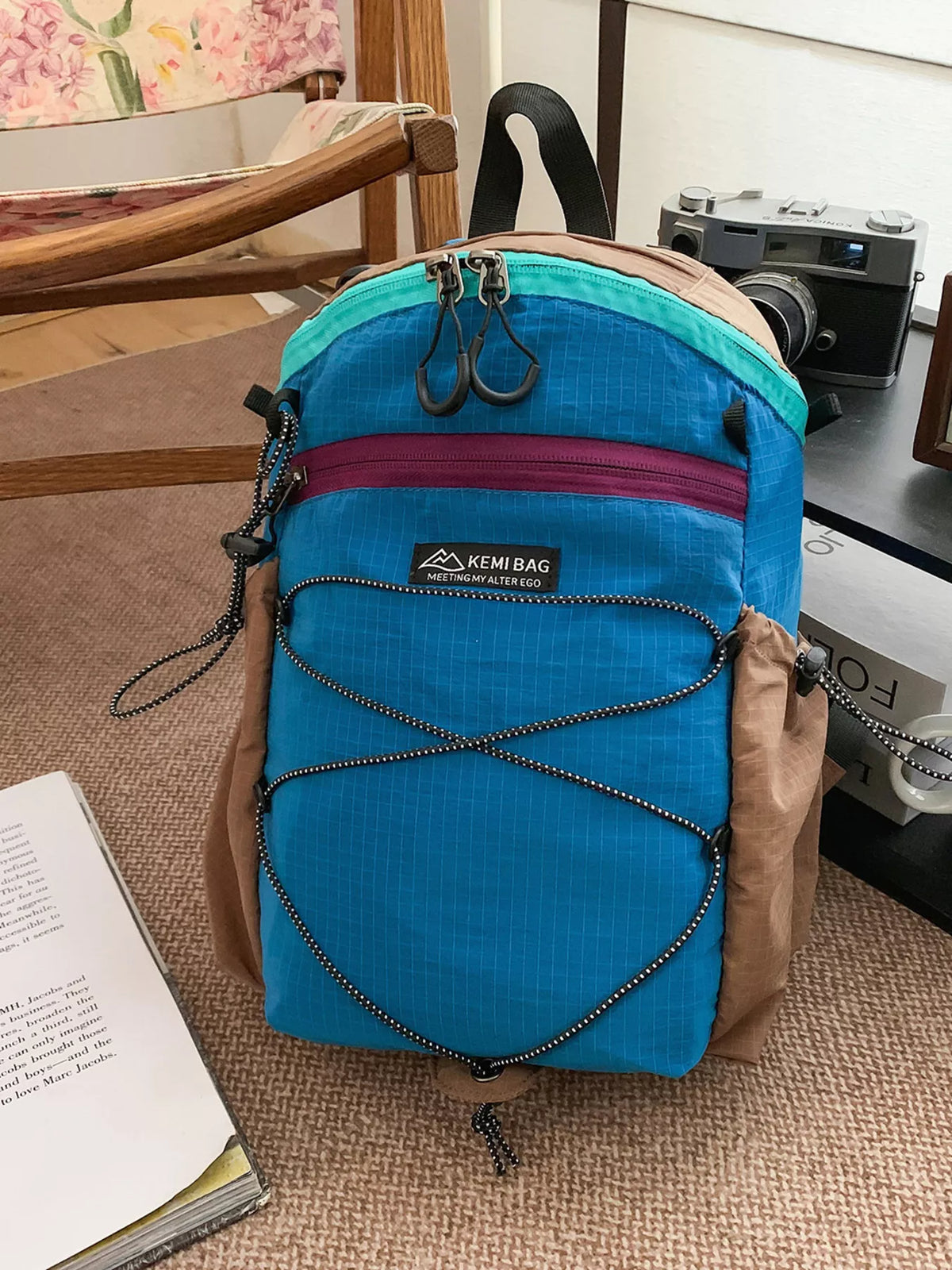 Lightweight Contrast Backpack Bag - Lilixa.store