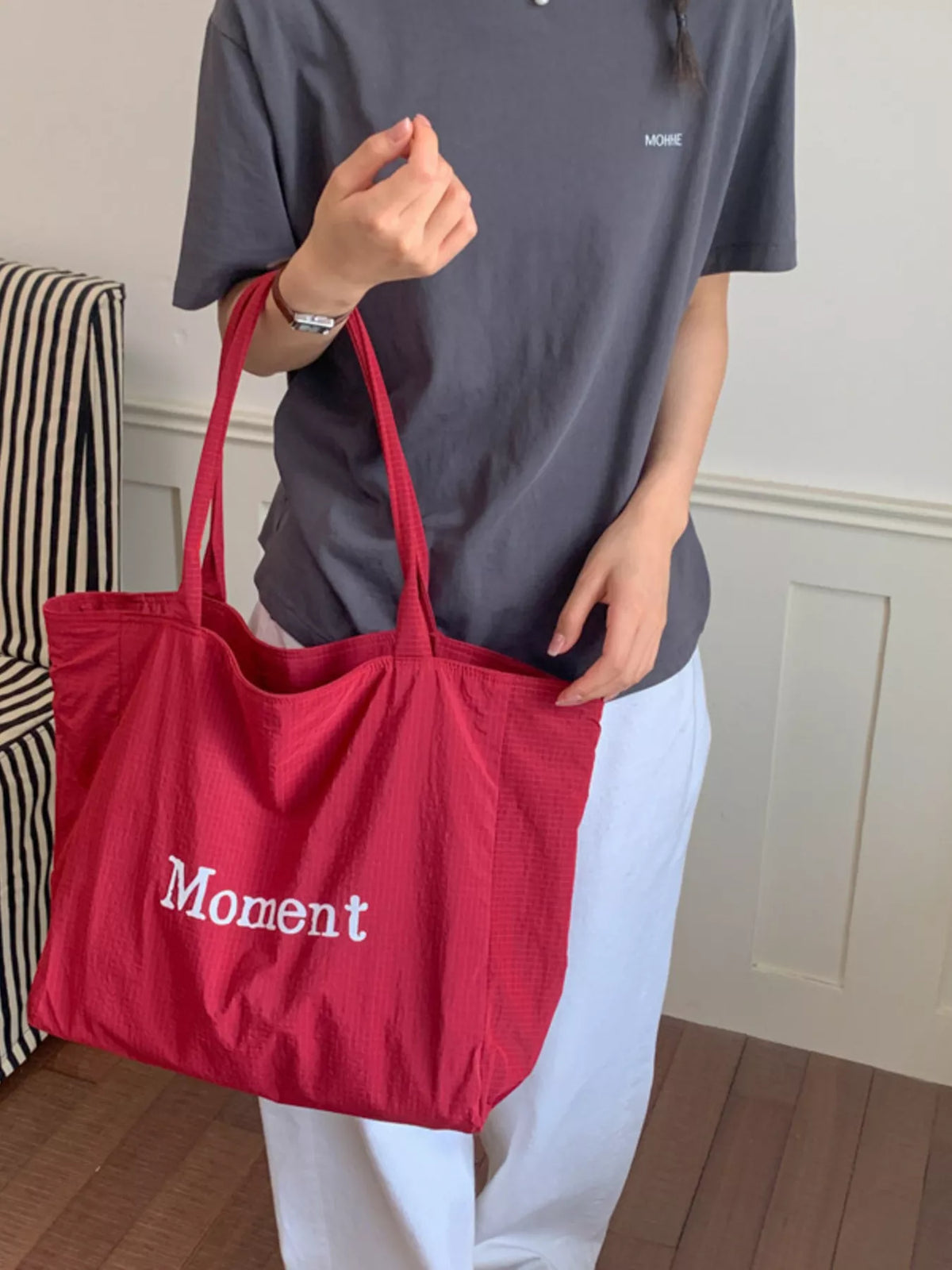 Letter Canvas Tote Bag