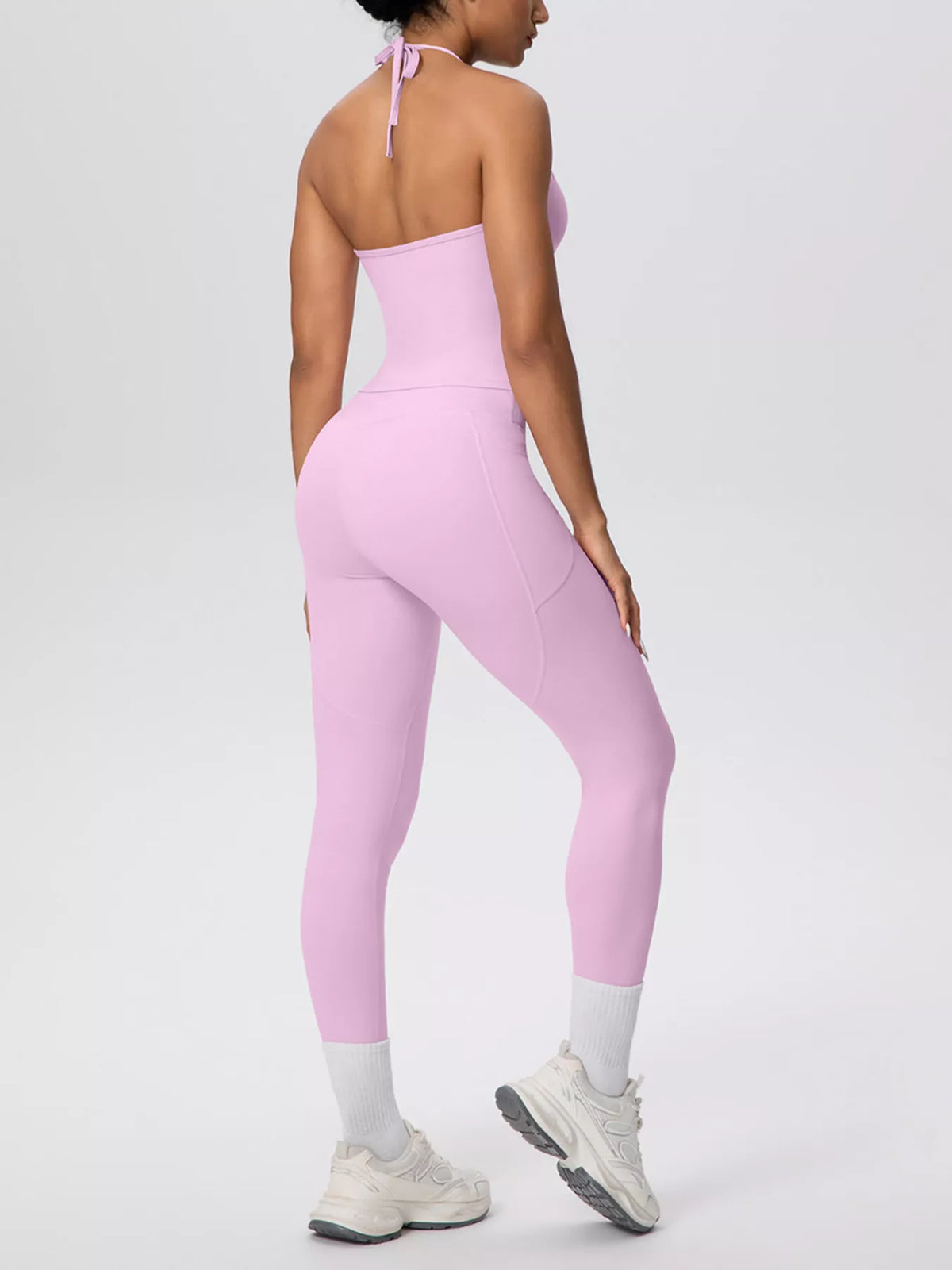Halter Neck Cami and High-Waisted Leggings Active Set - Lilixa.store