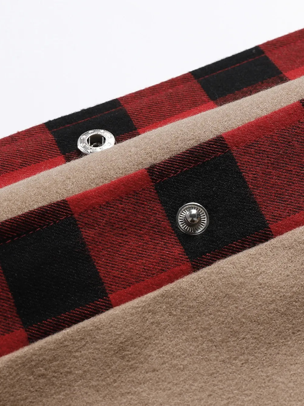 Plaid Trim Long Sleeve Jacket - Lilixa.store